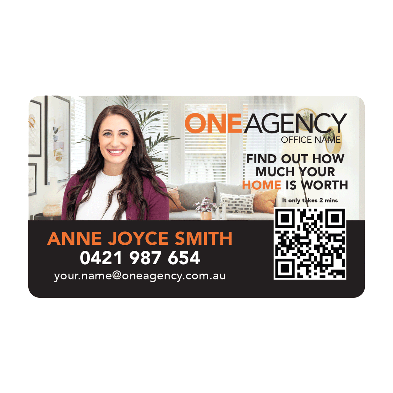 Business Card Fridge Magnet 54mm x 90mm (Round Corners)