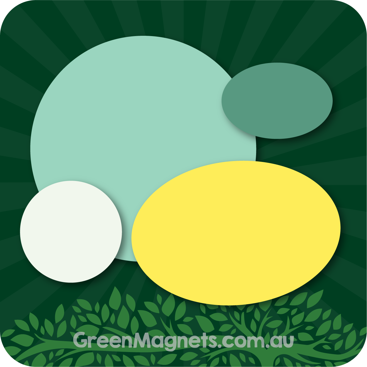 Circles and Ovals – Green Magnets
