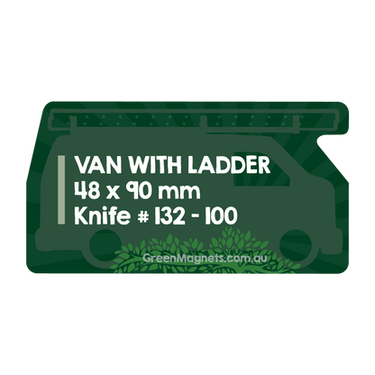 Van with a Ladder Fridge Magnets 48mm x 90mm