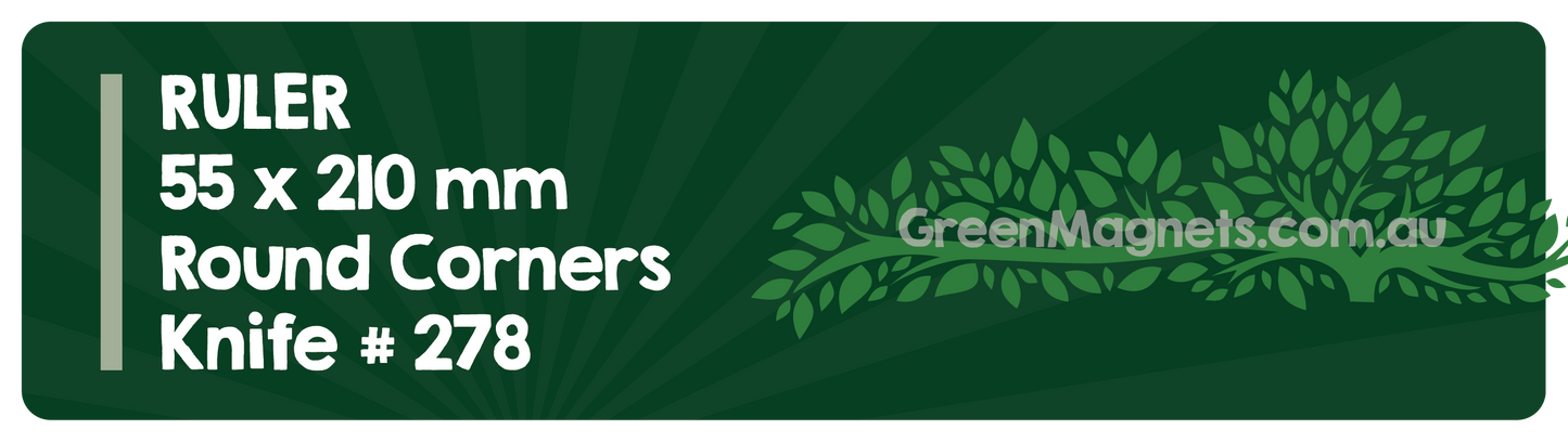 20cm Ruler Magnets 210mm x 50mm (Round Corners)