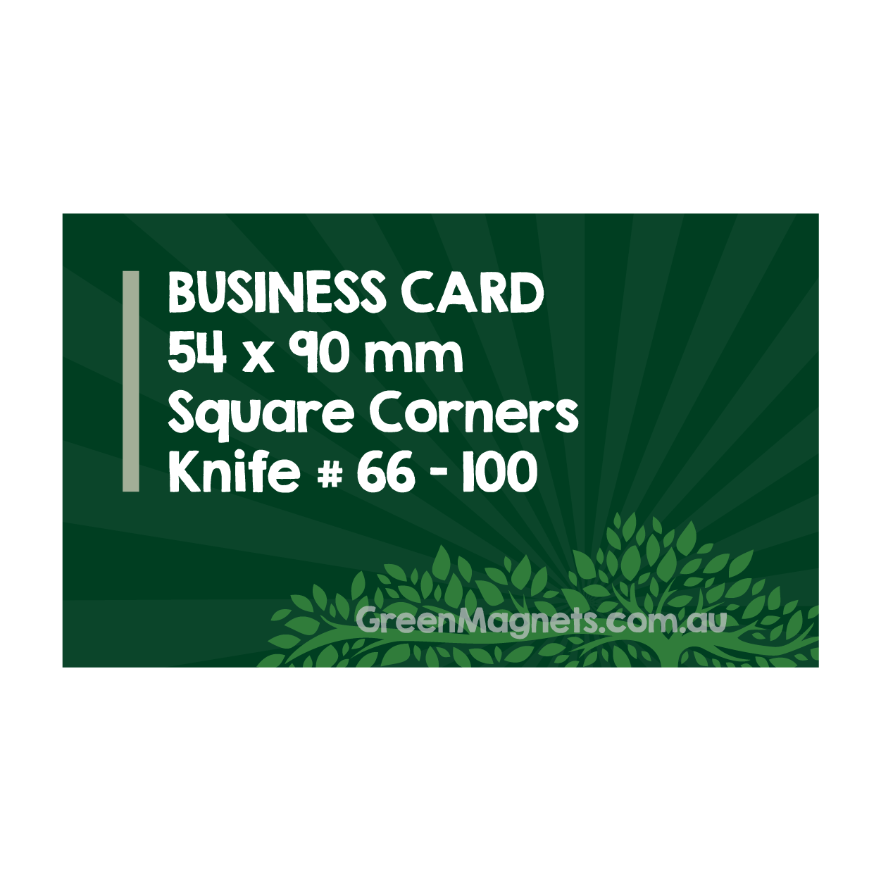 Business Card Fridge Magnet 54mm x 90mm (Square Corners)